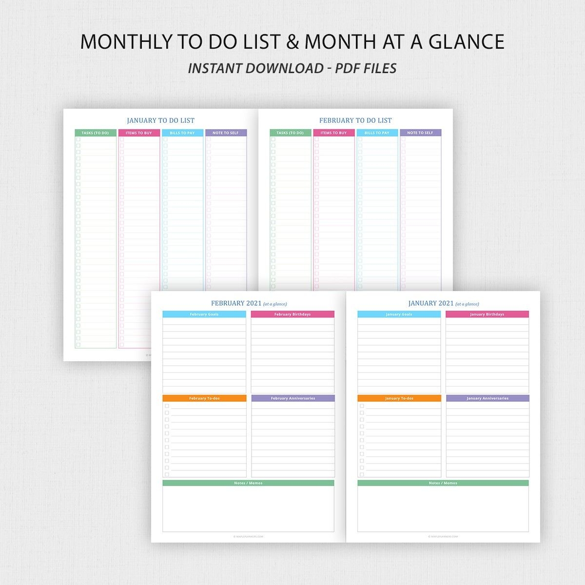 2021 daily planner printable daily, weekly and monthly