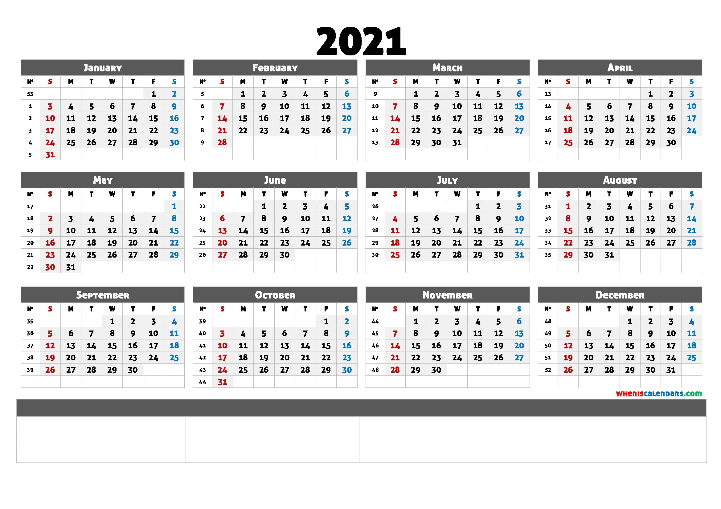 2021 free yearly calendar template word (6 templates)