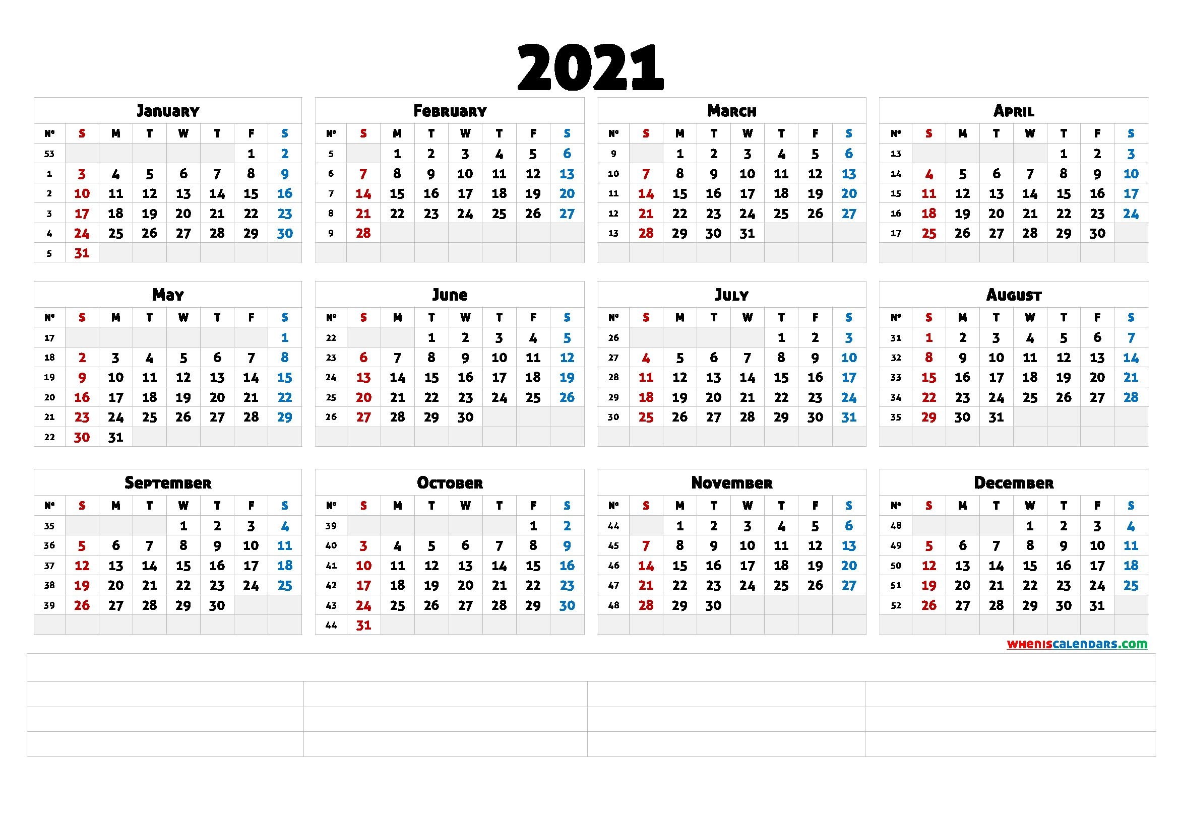 2021 free yearly calendar template word (6 templates)