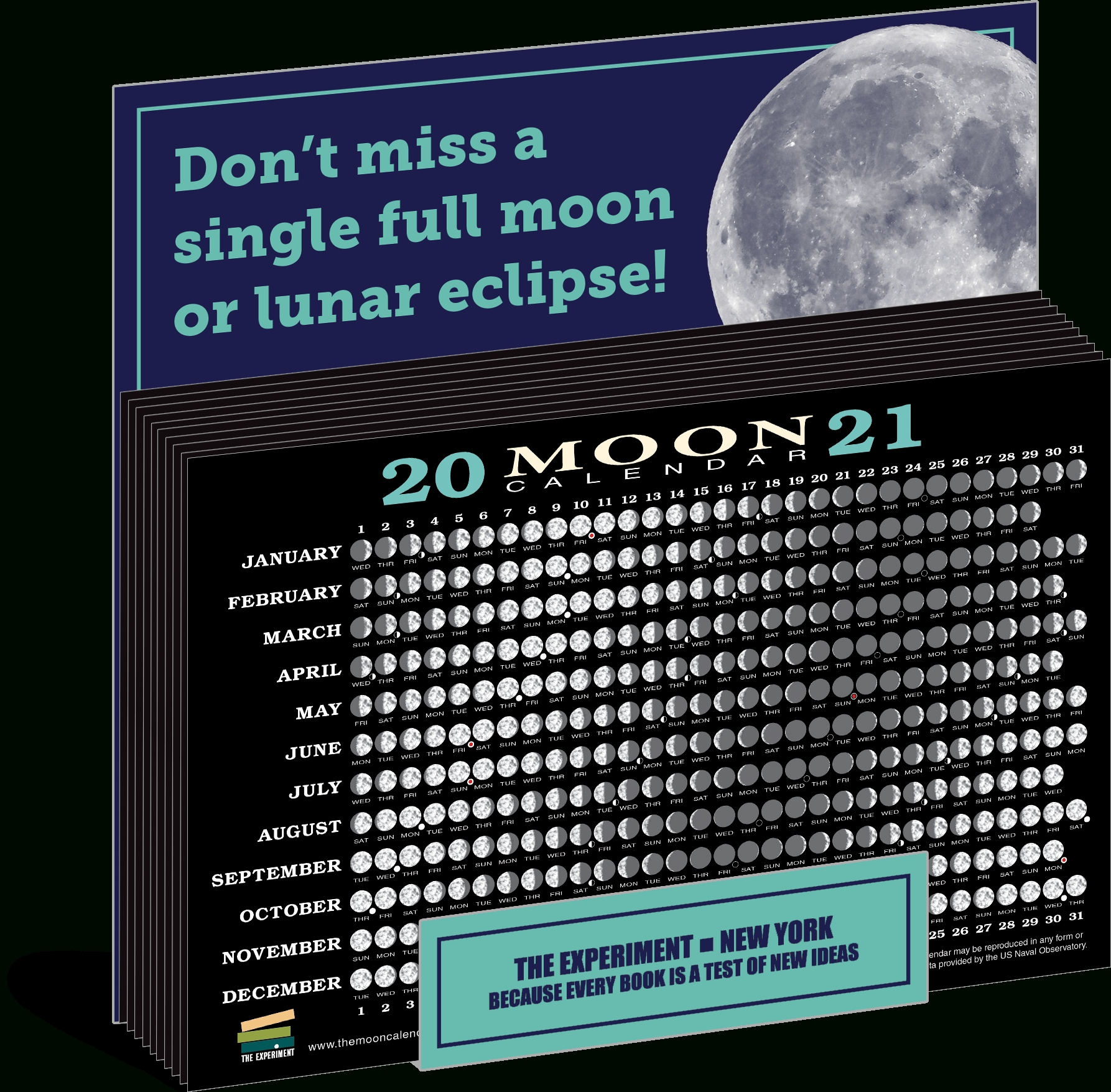 2021 Moon Calendar Card (40 Pack) | The Experiment