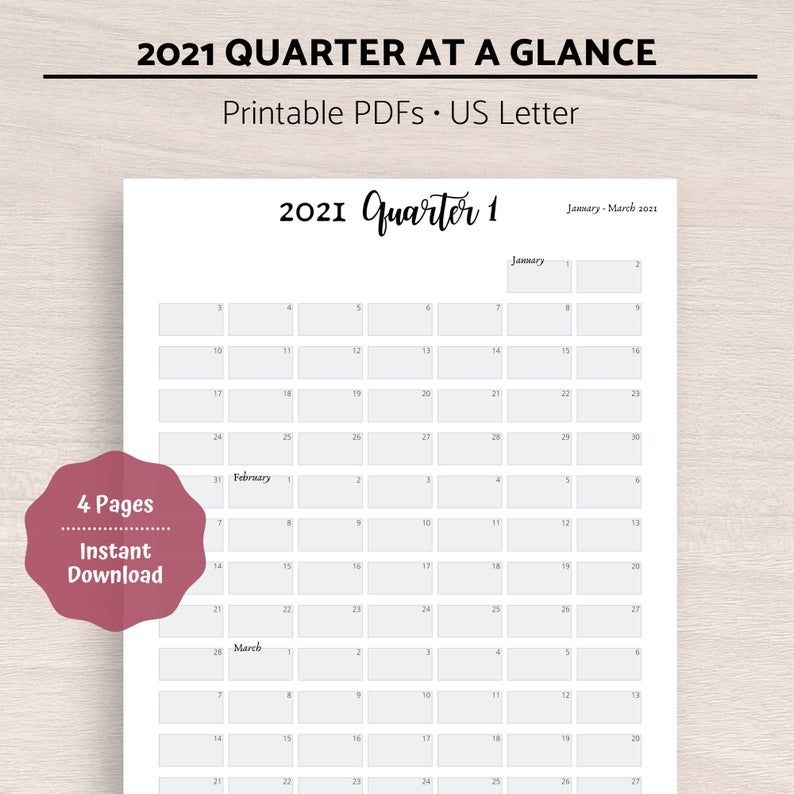 2021 quarter at a glance printable 2021 quarterly overview