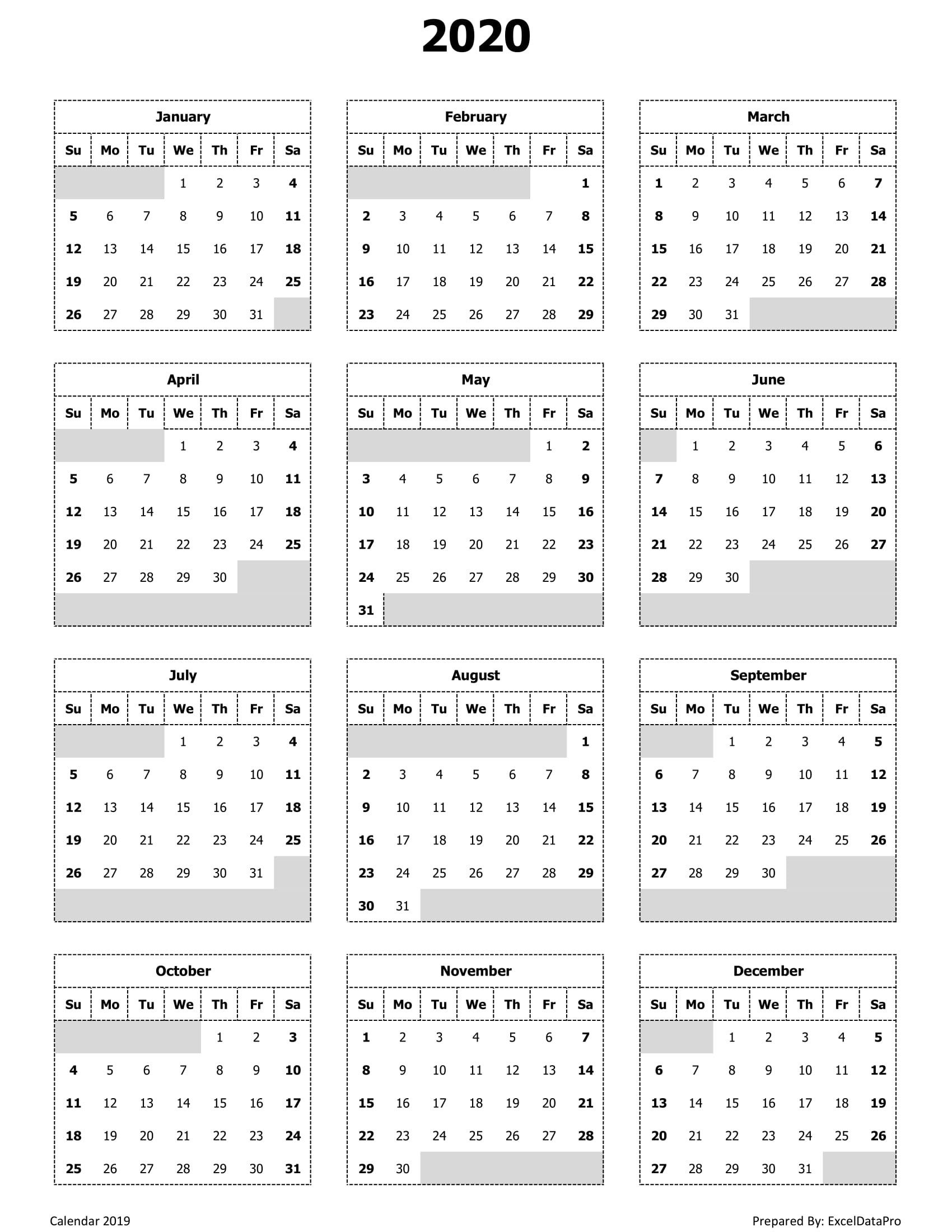 Printable 2021 Yearly Calendar With Boxes 1606