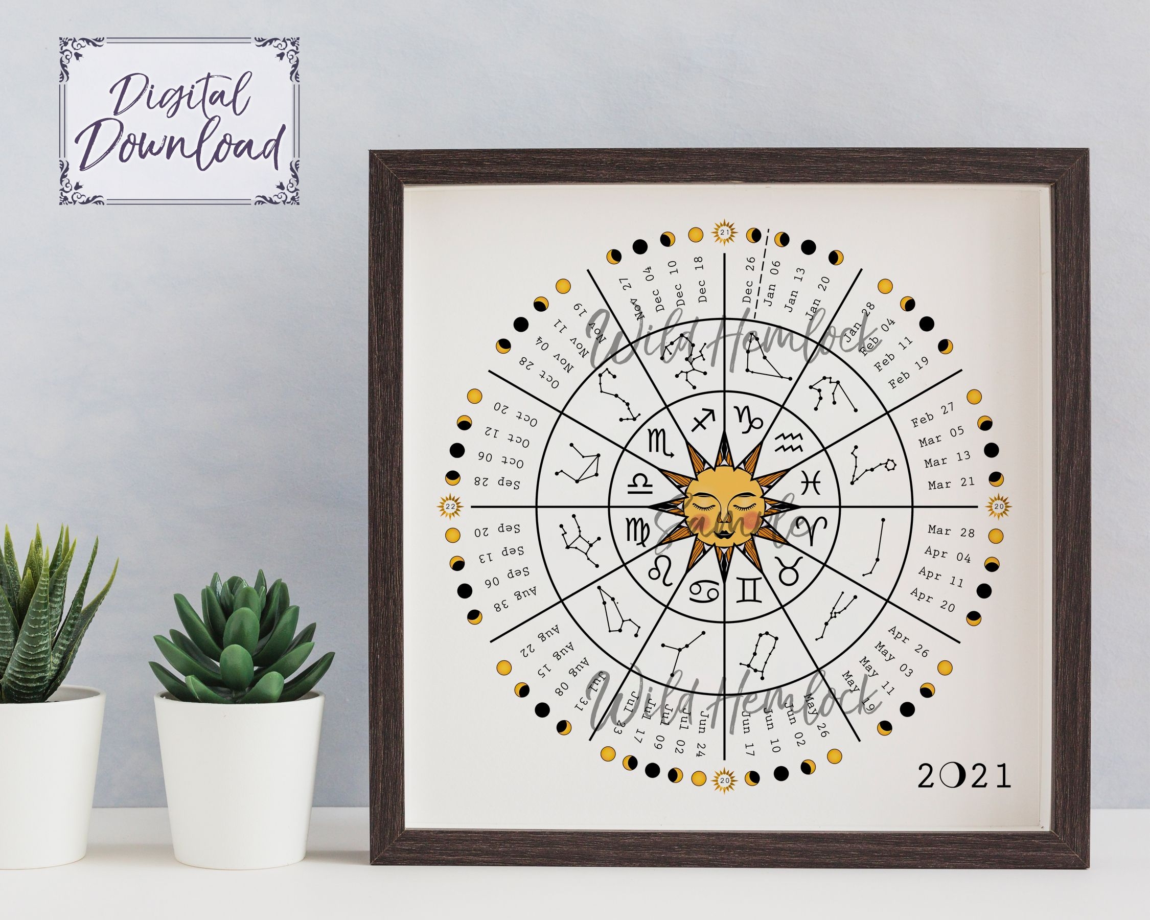 Printable 2021 Calender With Zodiacs Signs Example Calendar Printable