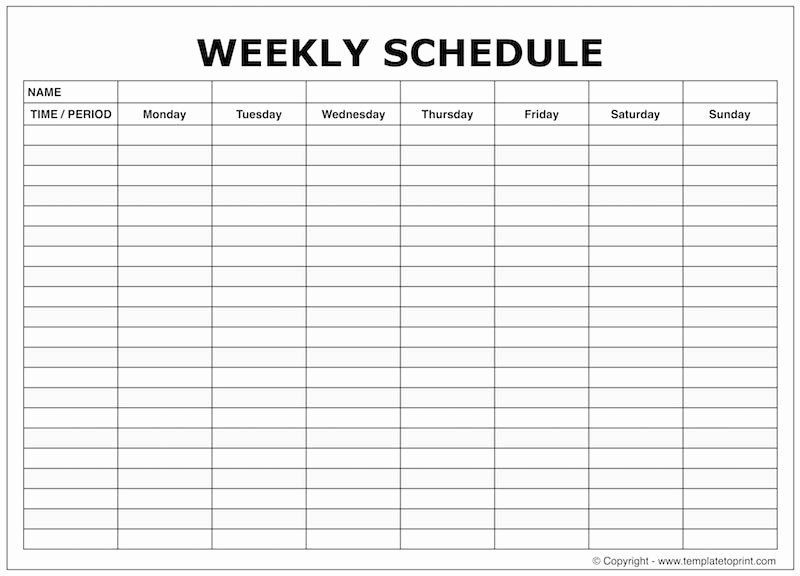 23 free printable weekly schedule template in 2020