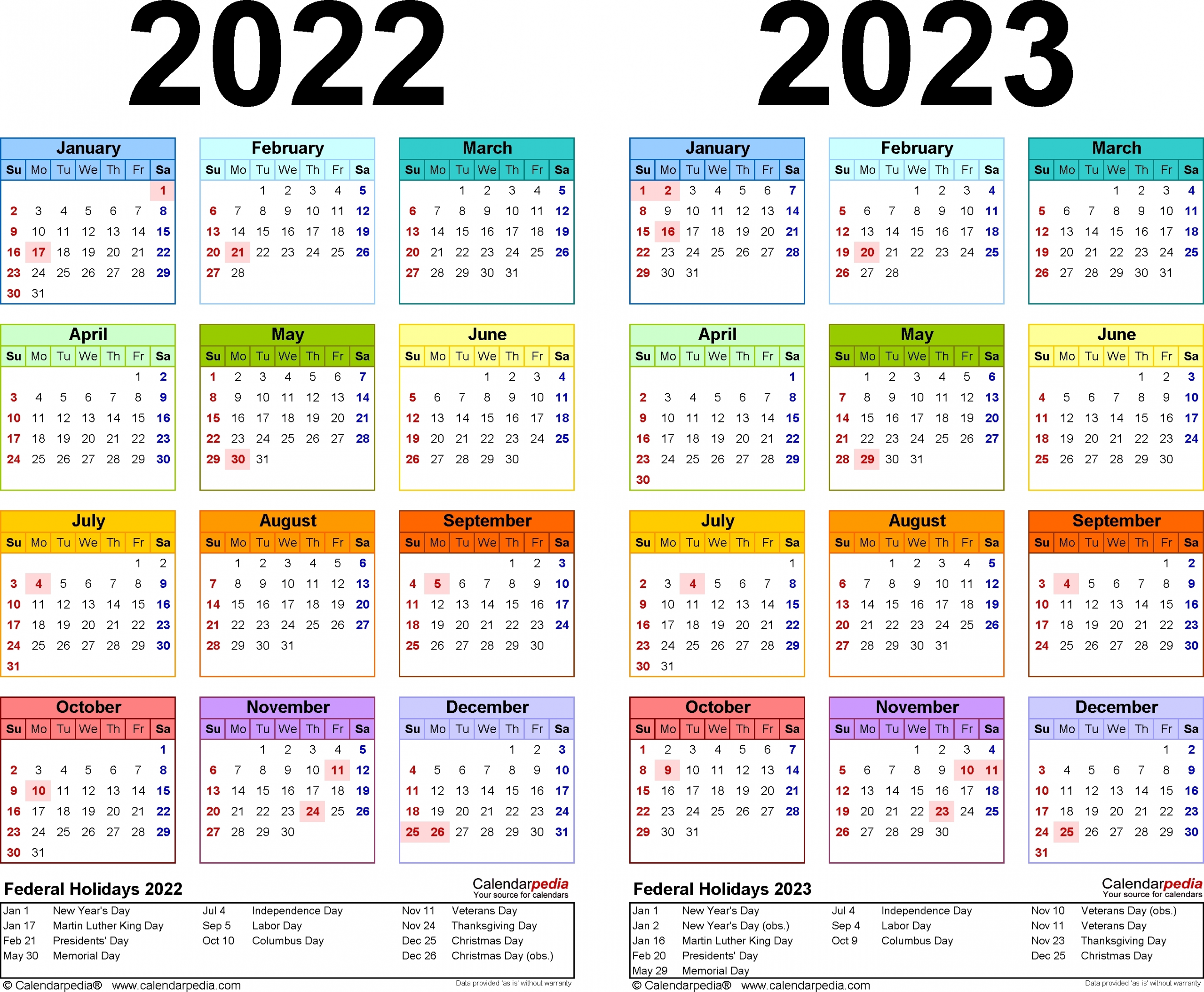 3 year calendar 2021 to 2023 | month calendar printable