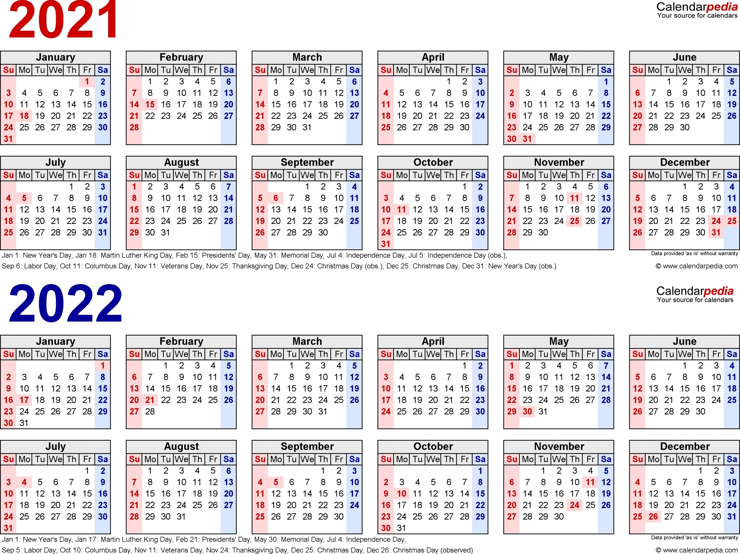 3 Year Calendars 2021 2022 2023 Free Printable | Calendar