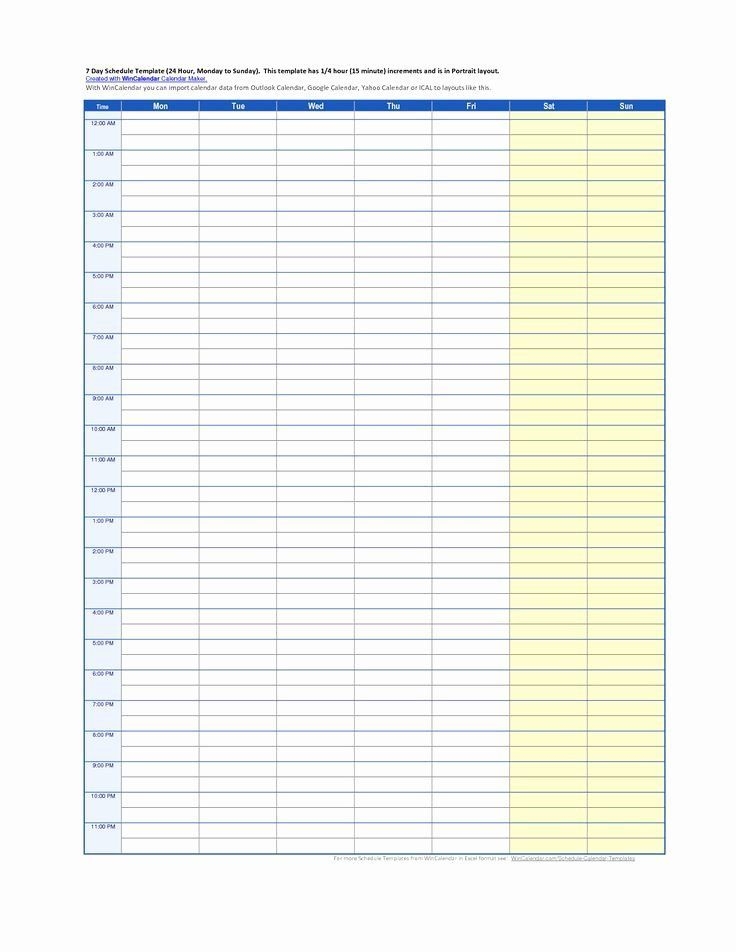 30 Hourhour Schedule Template In 2020 | Planner