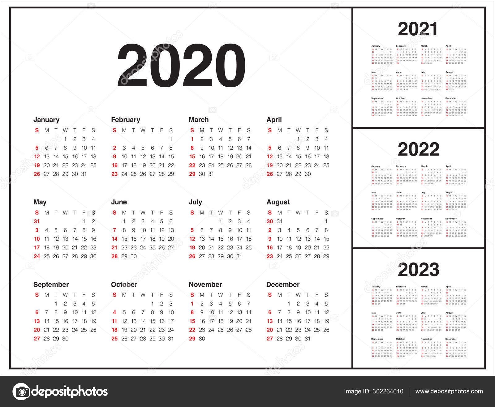 4 year calendar 2020 to 2021 | calendar printables free