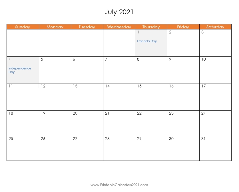 45 July 2021 Calendar Printable, July 2021 Calendar Pdf