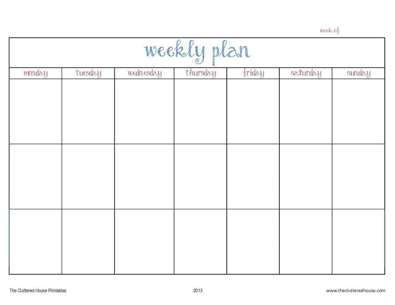 5 Day Week Calendar Template | Example Calendar Printable