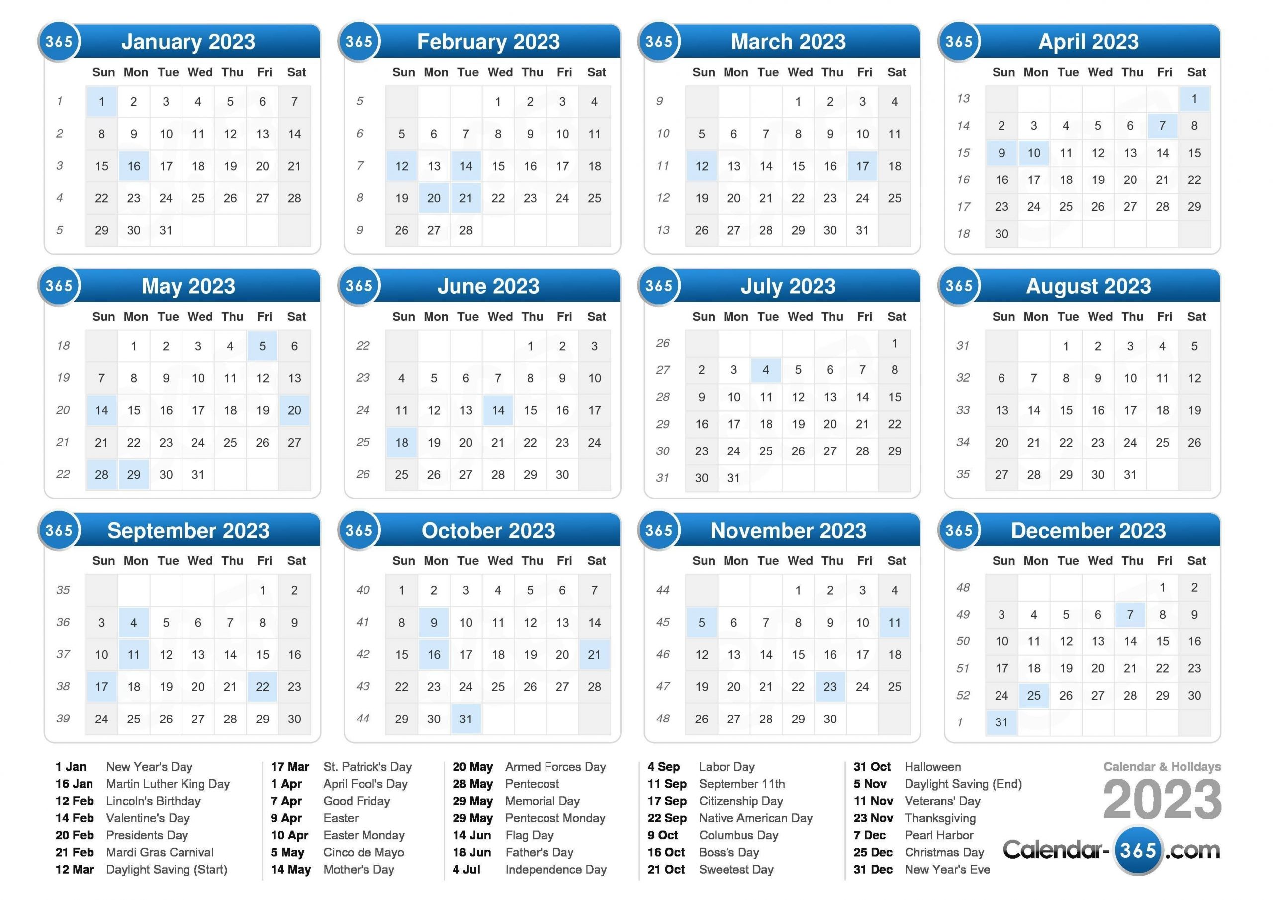 5 year calendar 2019 to 2023 printable : free calendar