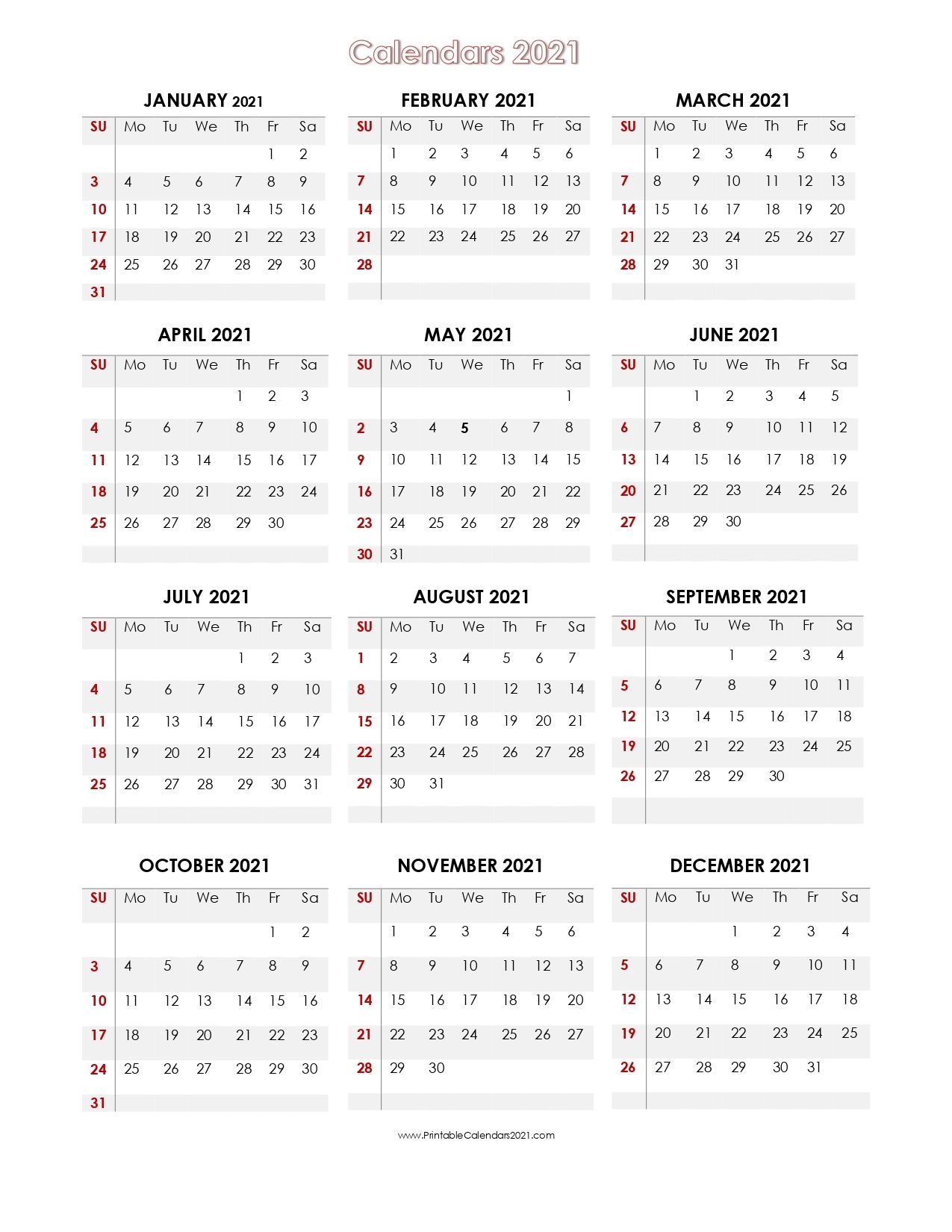 56 printable calendar 2021 one page, us 2021 calendar