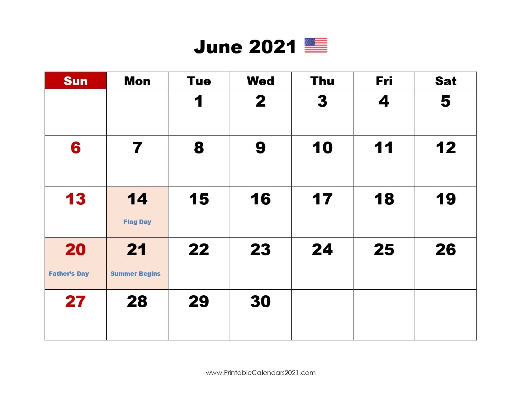 60 Free June 2021 Calendar Printable With Holidays, Blank