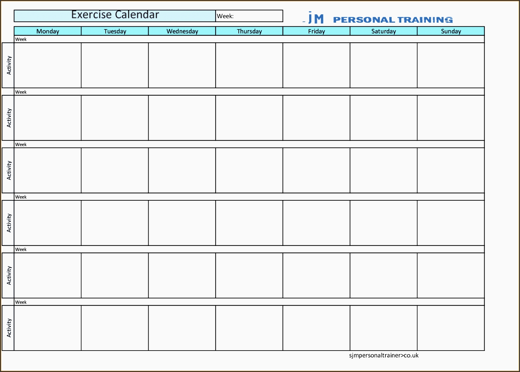 8 Free Fitness Plan Template In Excel Sampletemplatess