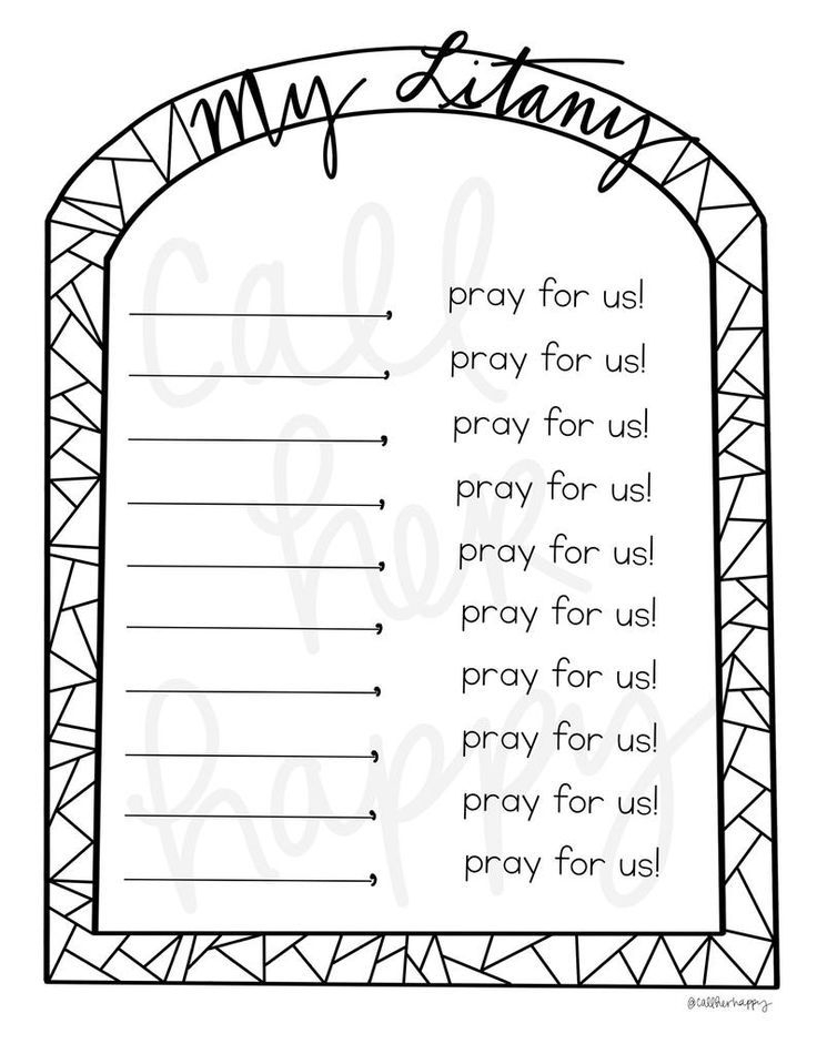 All Saints Day Litany Coloring Page Sheet Liturgical Year