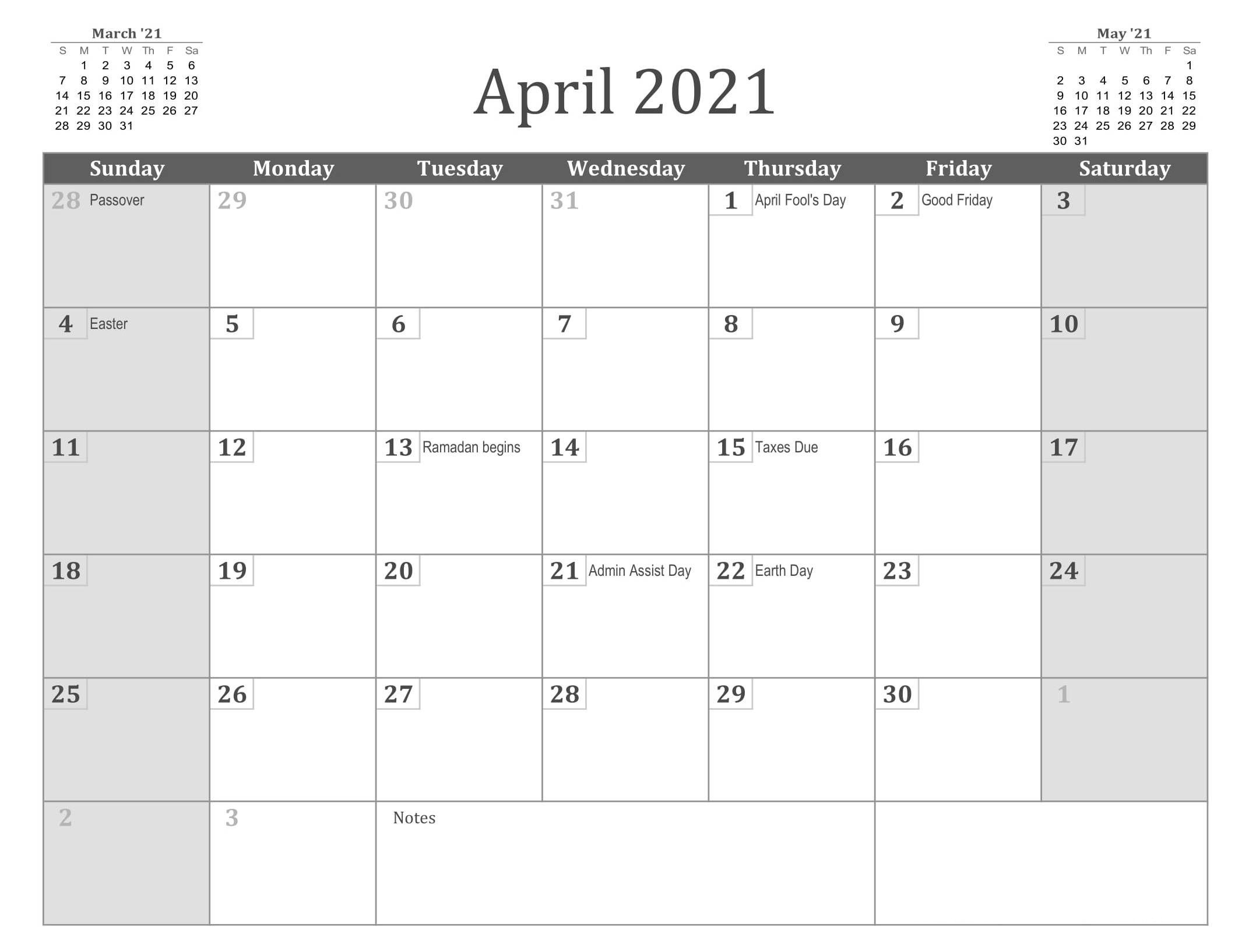 april 2021 printable calendar pdf monthly worksheets one