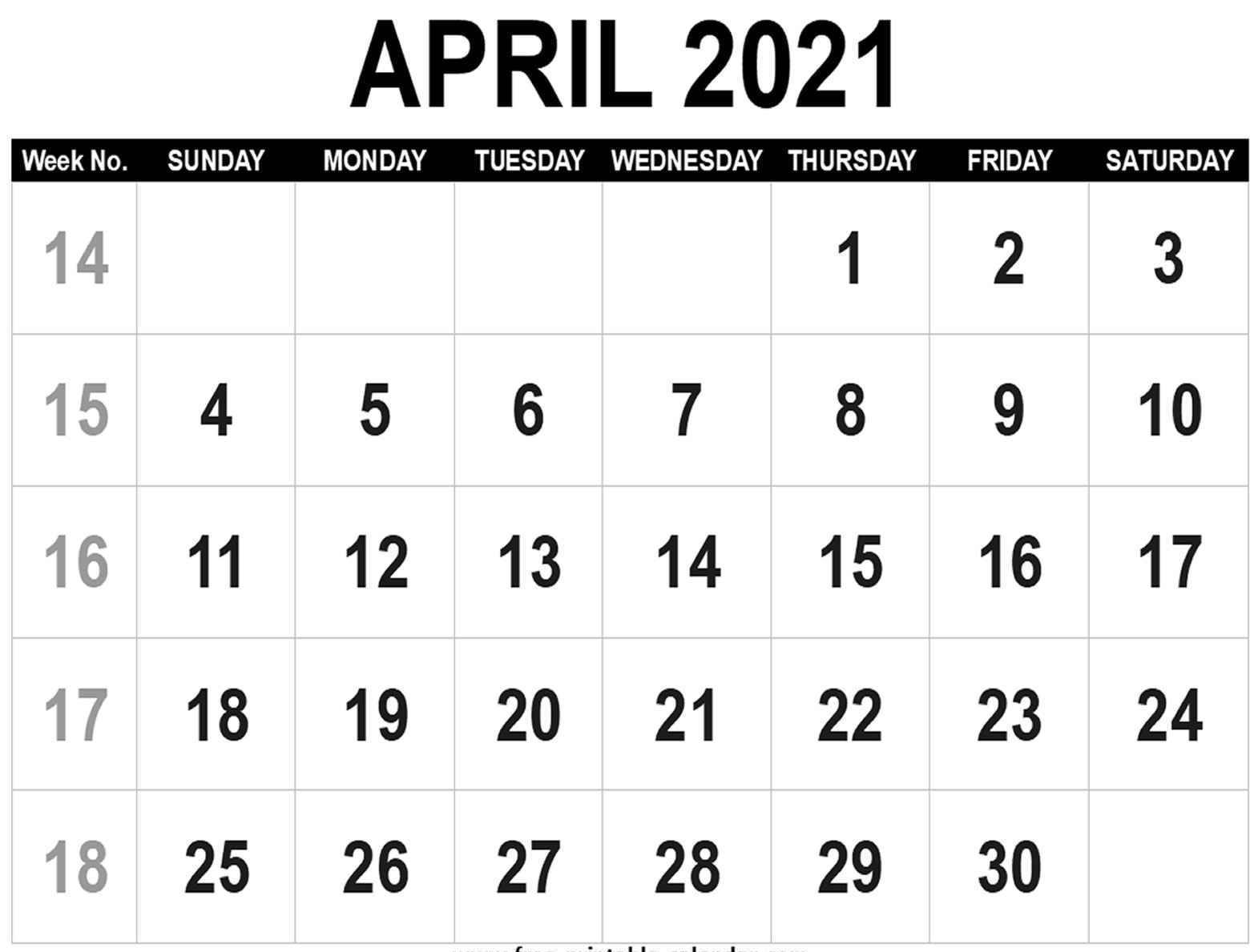 April 2021 Printable Calendar Pdf Monthly Worksheets One