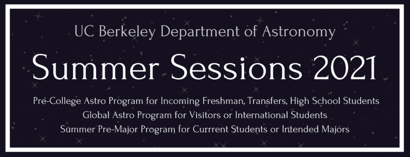 astronomy summer program 2021 astronomy department