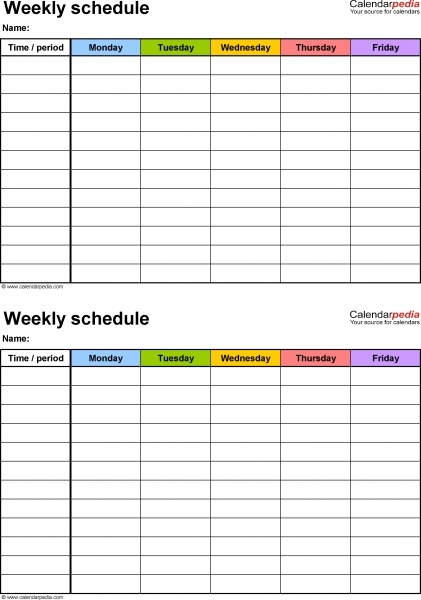 blank daily time schedule printable | printable calendar