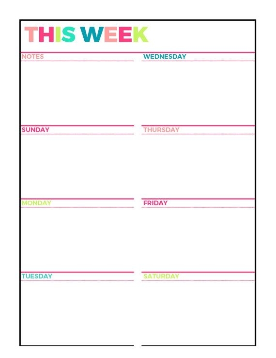 blank saturday to friday : free calendar template