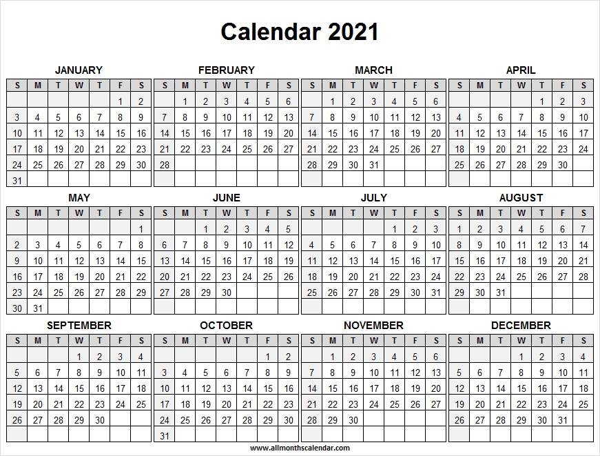 Free Printable 3 Year Calendar 2021 2021 2021 - Example Calendar Printable