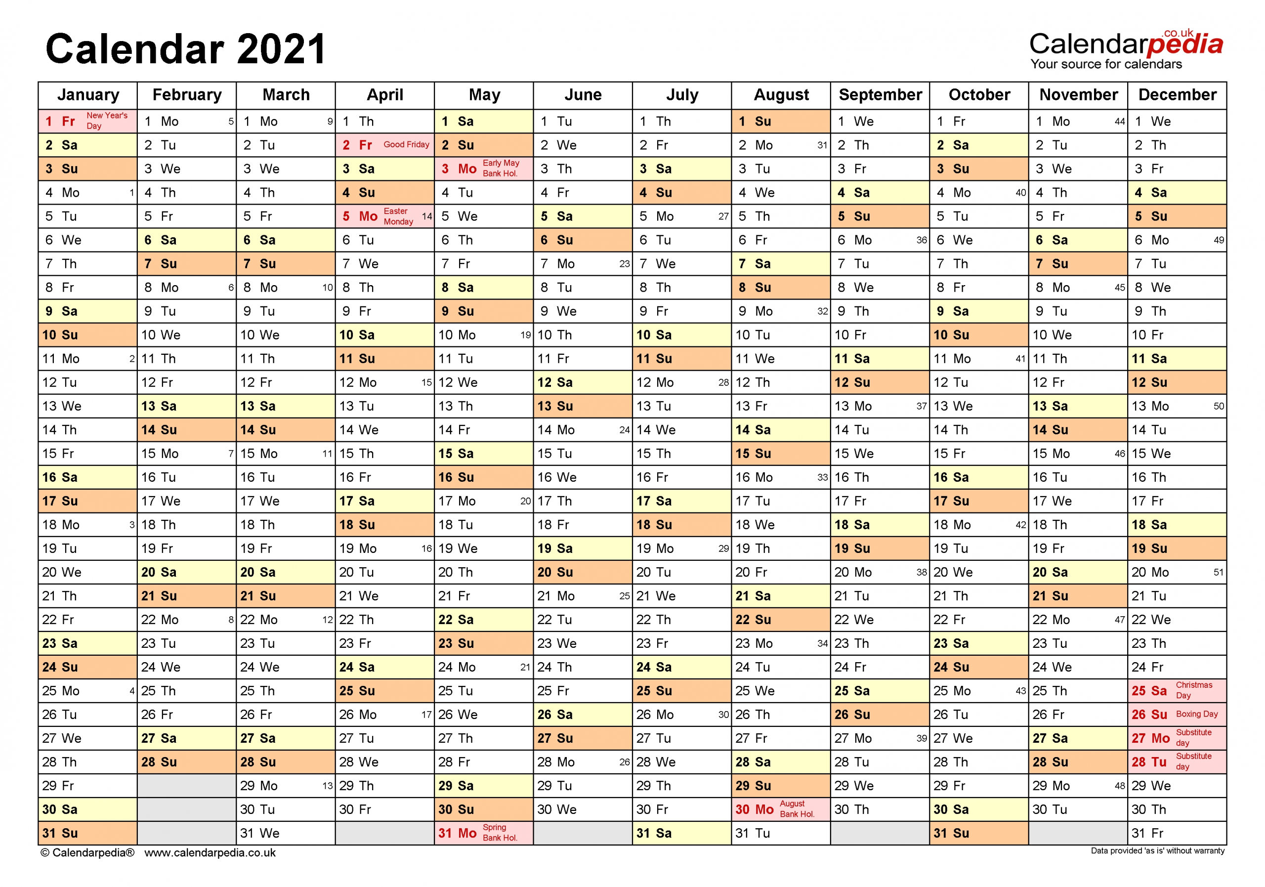 calendar 2021 (uk) free printable microsoft word templates