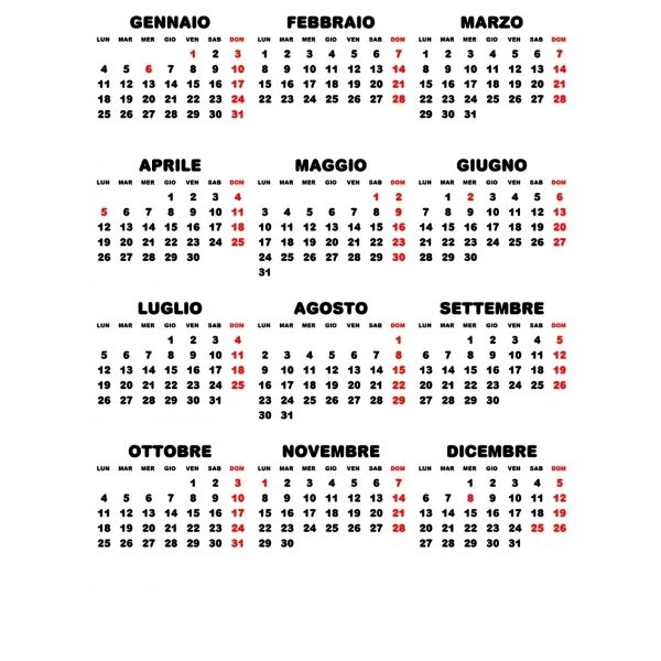 Calendar Data Grids 2021