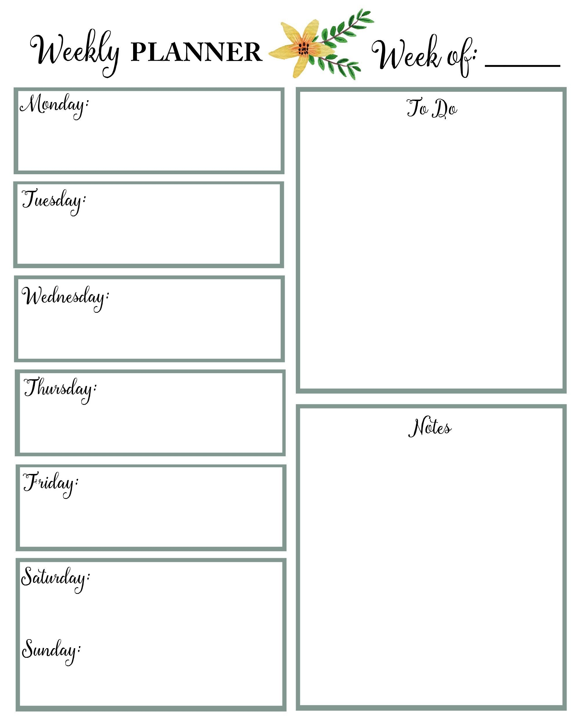 Free downloadable templates to make a week calendar