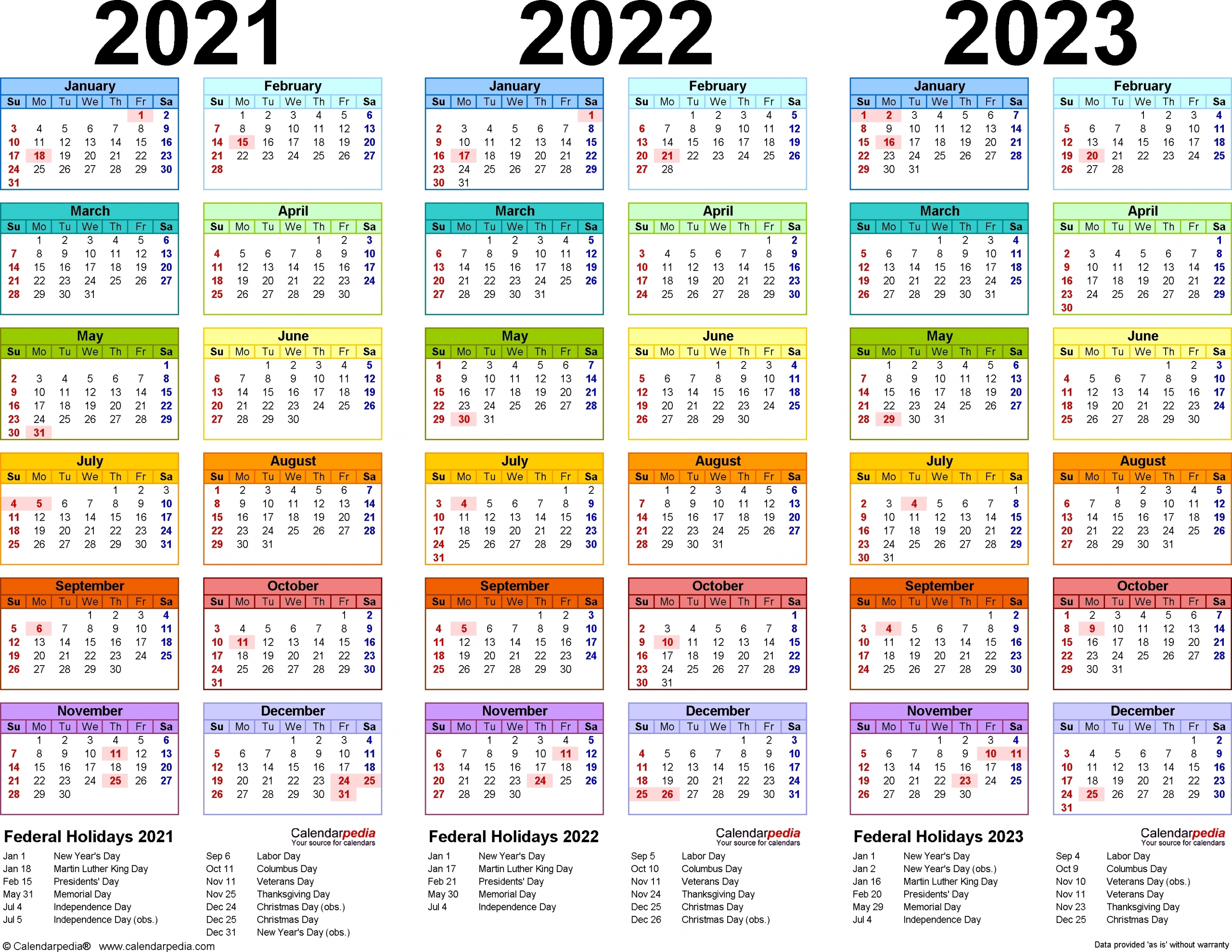 calendar years 2019 2020 2021 2022 2023 calendar