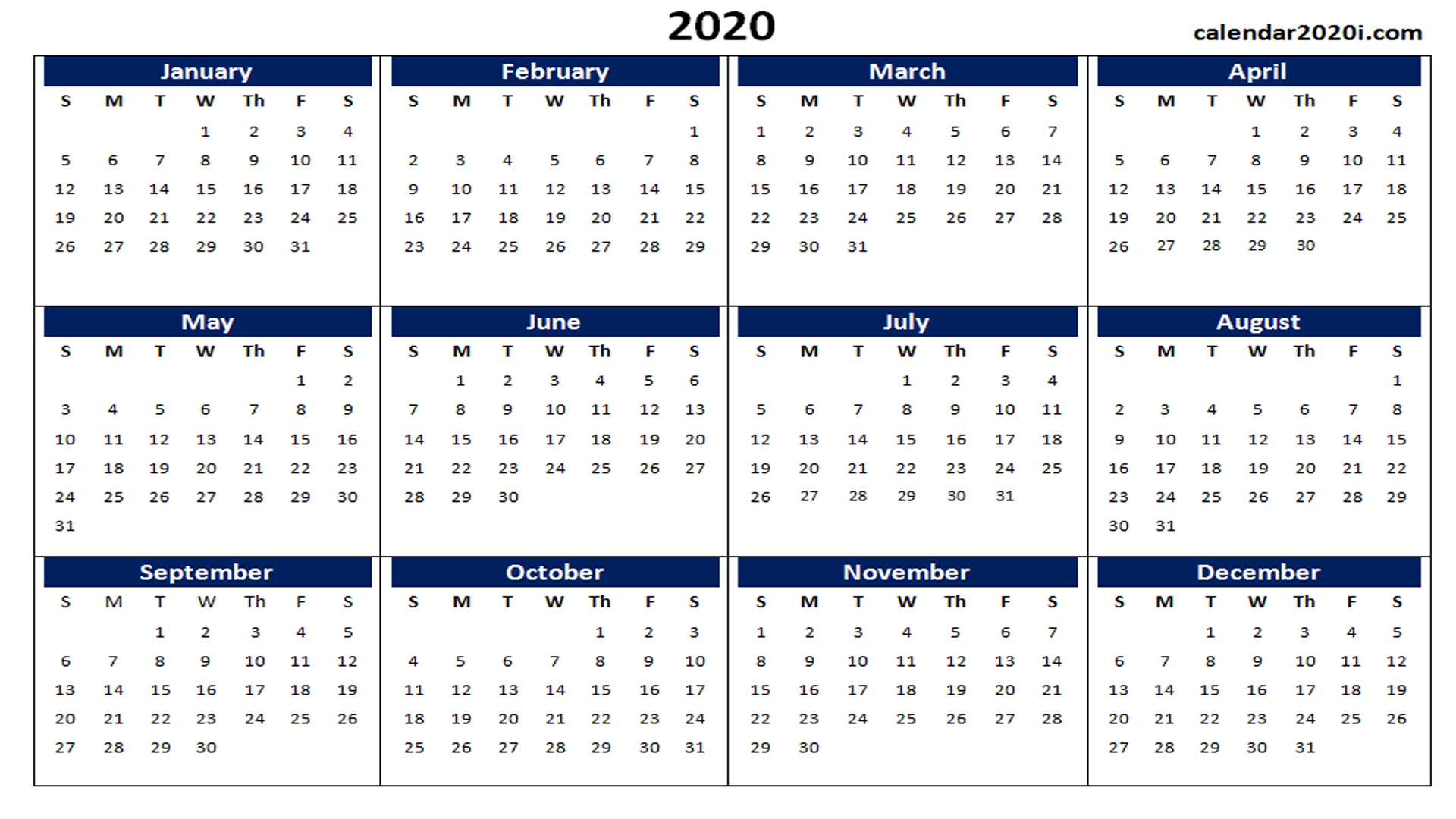 Calendario 2020 Word Editable Calendario 2019