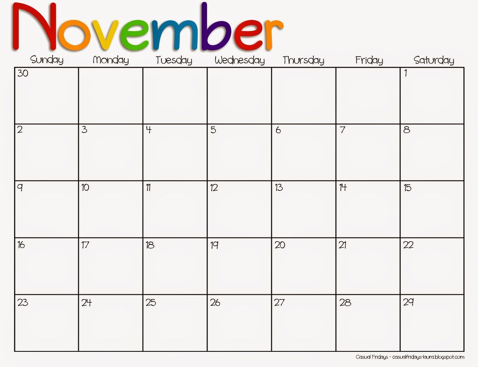 Casual Fridays: Free Printable 2014 2015 Calendar