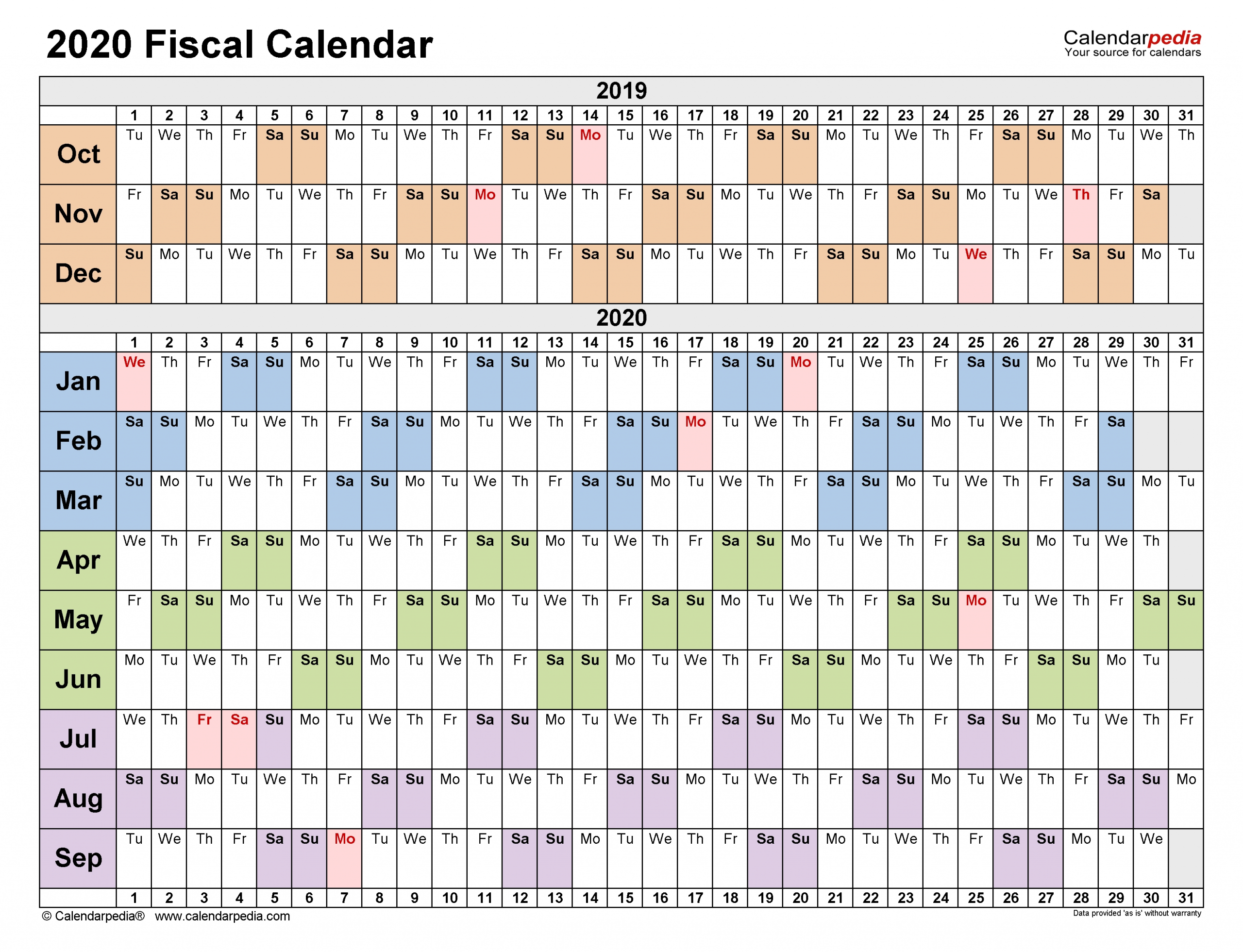 Cisco Fiscal Year Calendar 2021 | Calendar Page