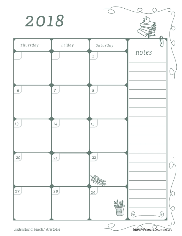 Classroom Calendar For Teachers | Primarylearning