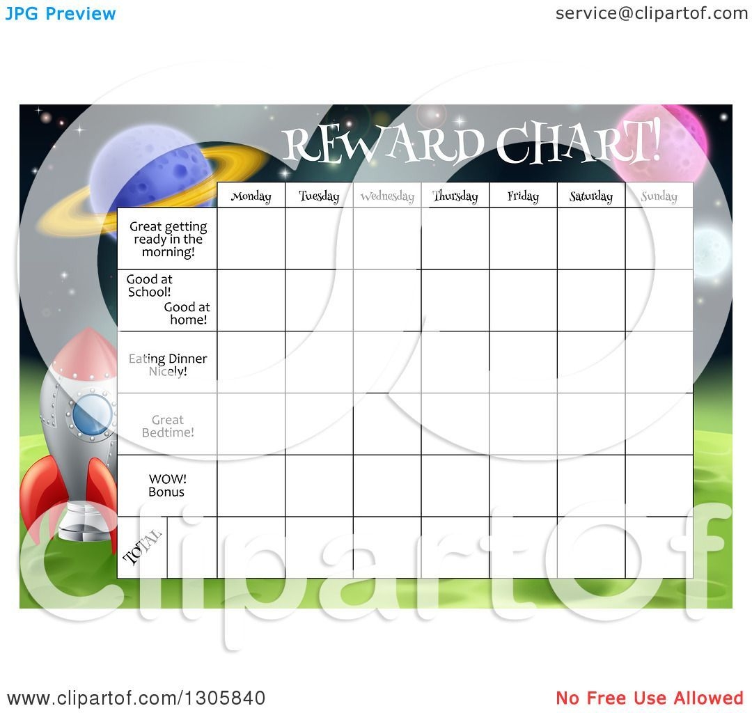 Clipart Of A Space Exploration Themed Reward Chart For