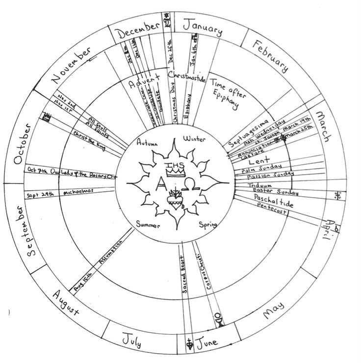 coloring page for the traditional liturgical calendar