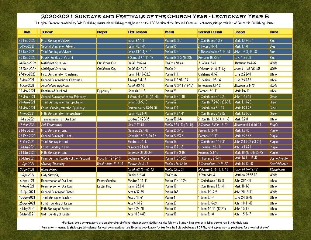 common lectionary 2021 template calendar design