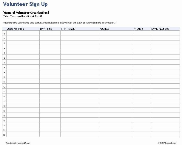 Concession Stand Schedule Template Elegant Sign Up Sheets