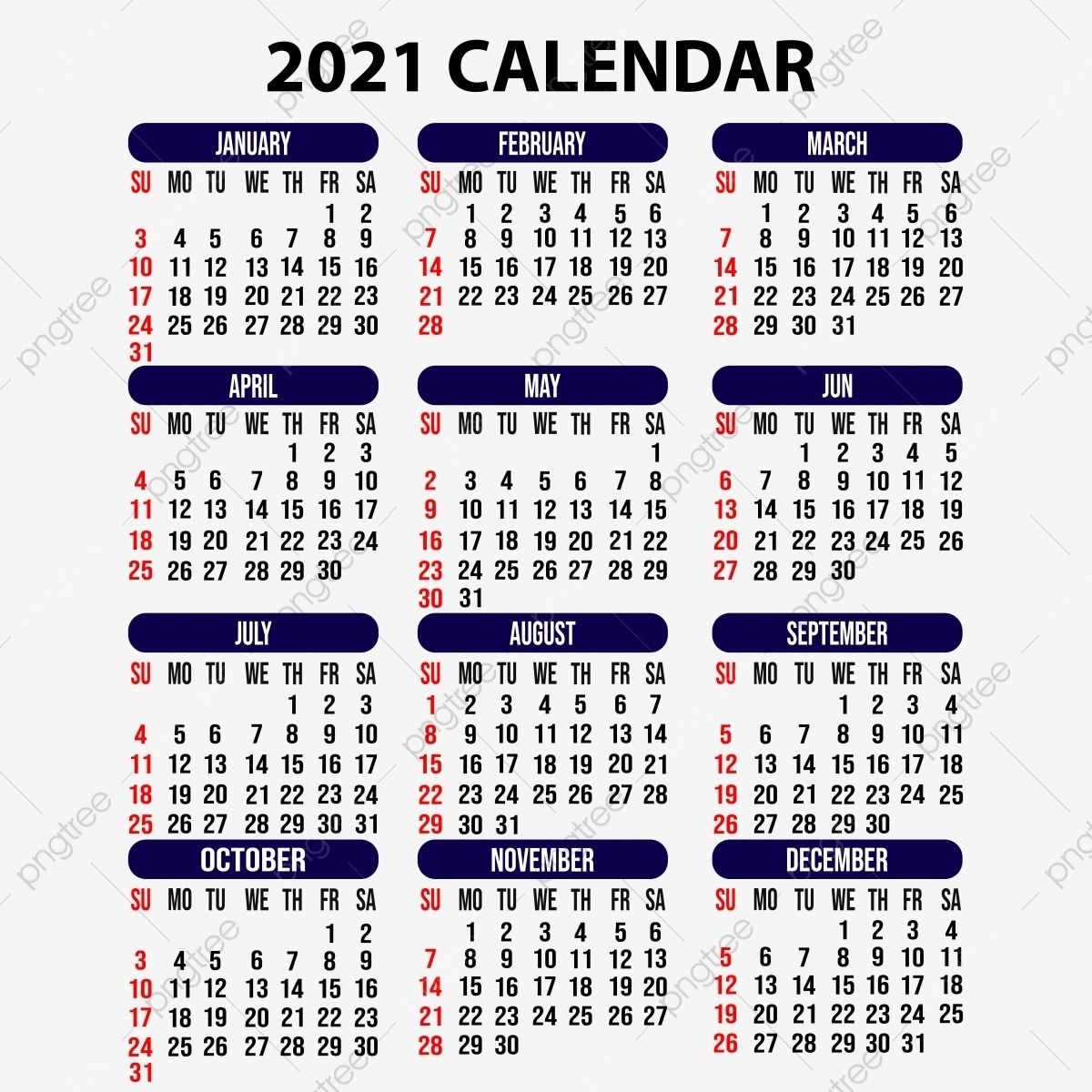 Календарная Сетка По Месяцам 2021 2021 • Printable Blank