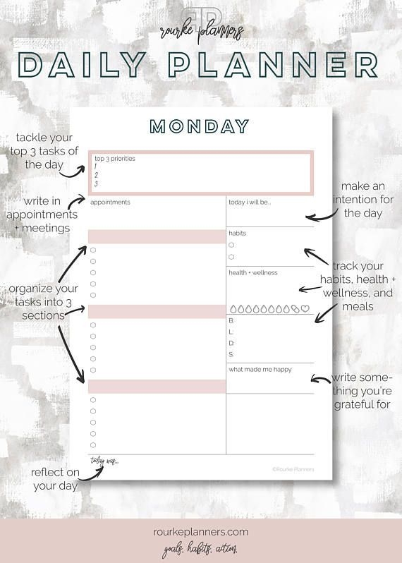 Daily Planner | Undated Editable | A5 Size | Day Planner