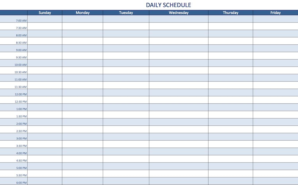 daily schedule maker planner template free