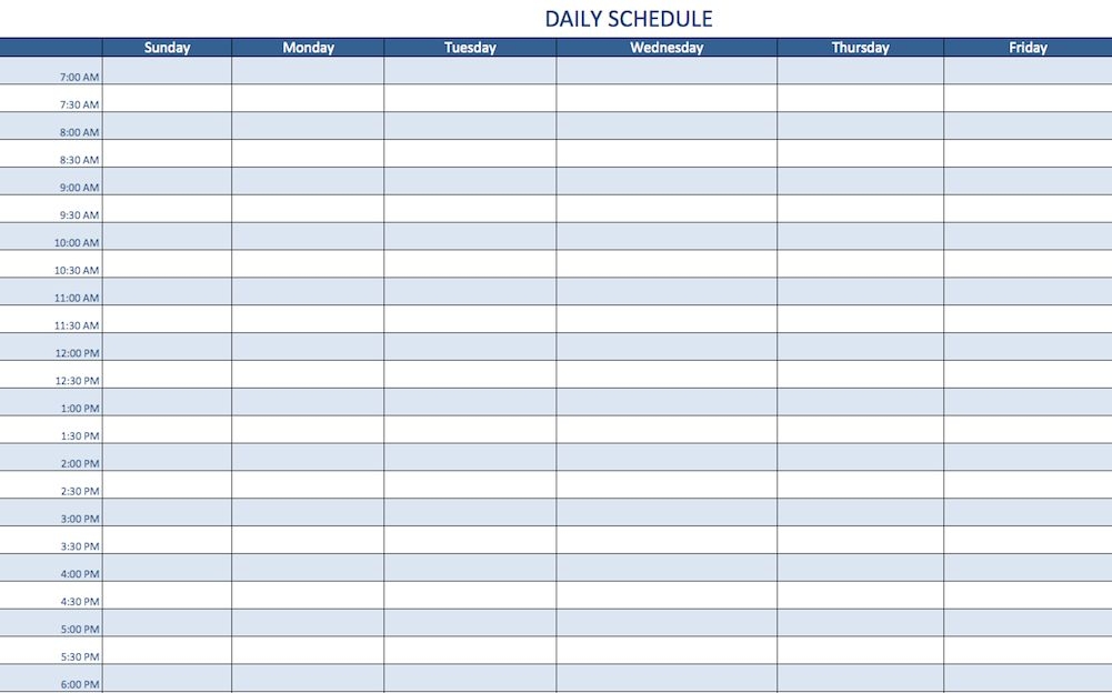 Daily Schedule Maker Planner Template Free