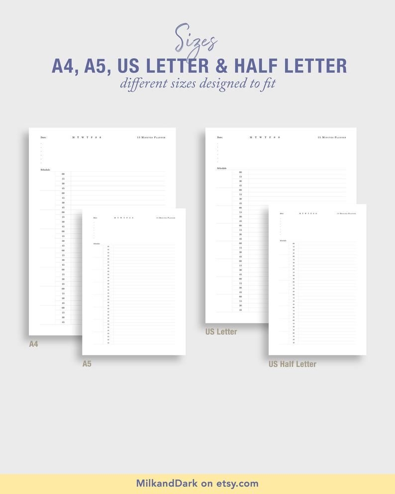 daily schedule planner printable 15 minutes tracker to do