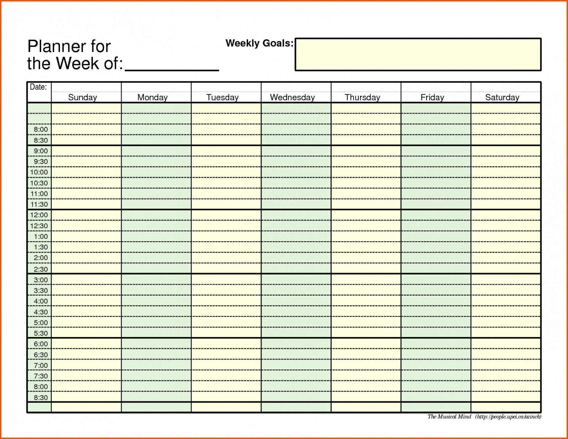 Daily Schedule With Time Slots Calendar Inspiration Design