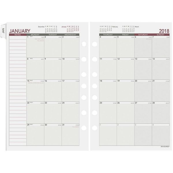 day runner 061685y 5 1/2&quot; x 8 1/2&quot; monthly planning pages