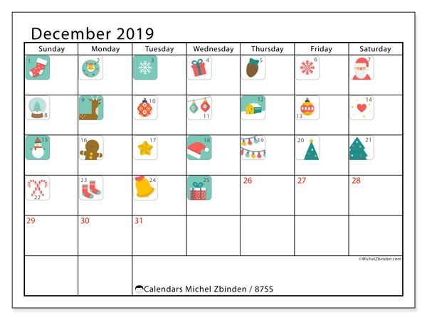 december 2019 calendar (87ss) michel zbinden en