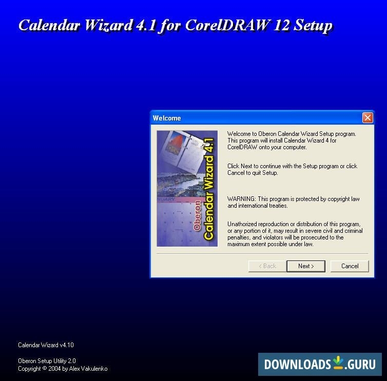 download calendar wizard for coreldraw 12 for windows 10/8