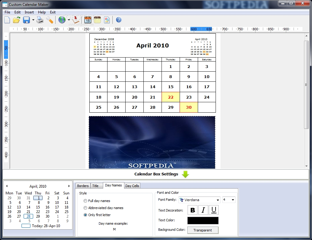Download Custom Calendar Maker 2 33