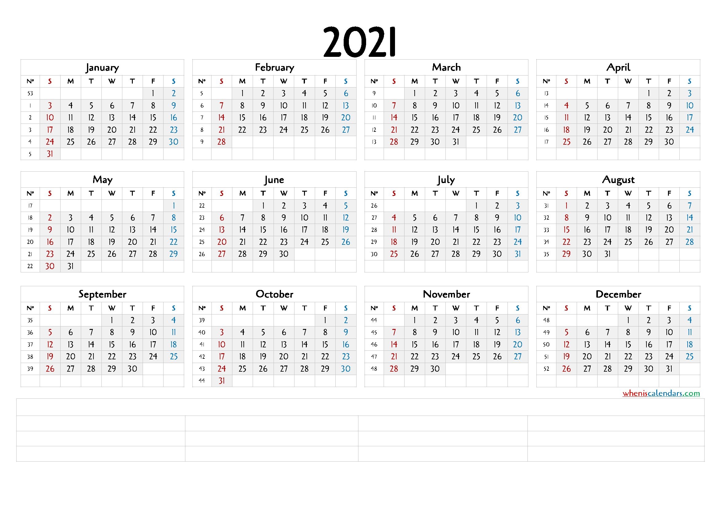 Downloadable 2021 Monthly Calendar (6 Templates) Free