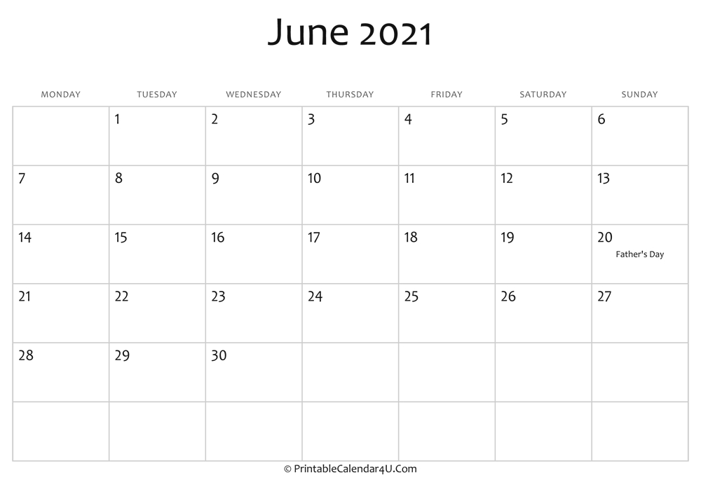 Editable Calendar 2021 Word