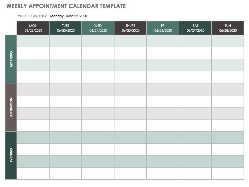 employee monday to sunday schedule : free calendar template